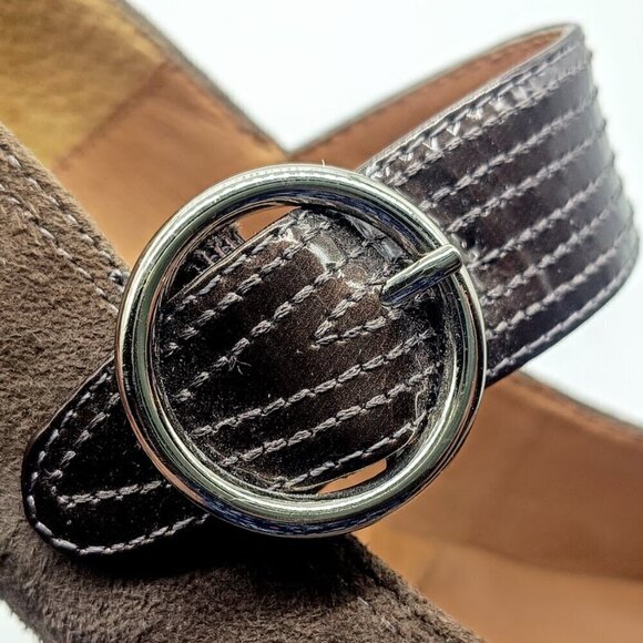 Sofft Brown Suede Patent Leather Mary Jane Pumps 7.5 - Picture 8 of 10